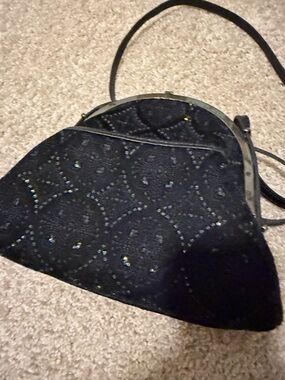 Patricia Nash Black Beaded Crossbody Bag